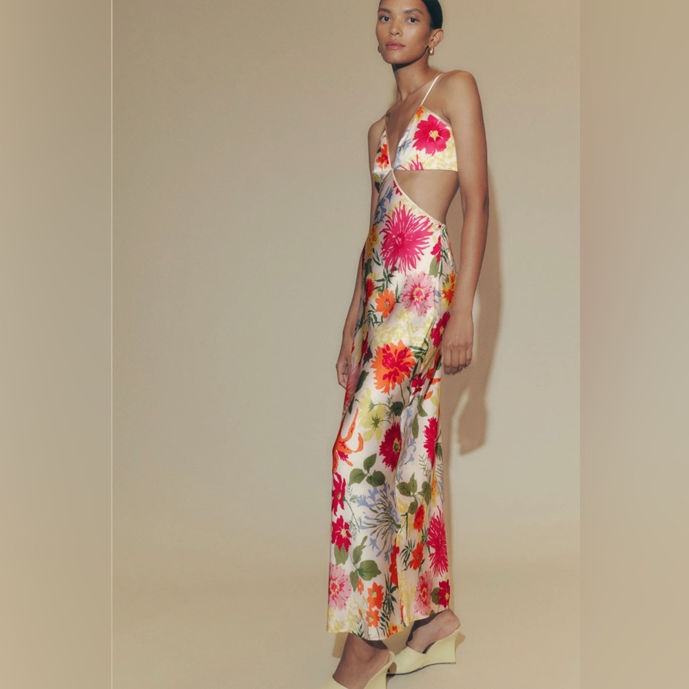 REFORMATION POPPIES SILK DRESS